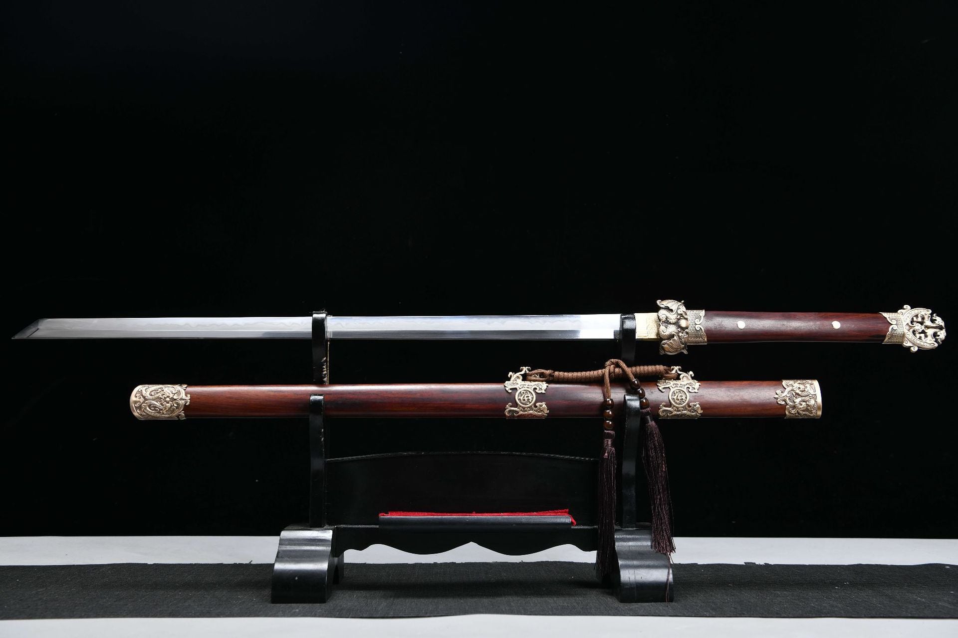 1200 Fine Handmade Long 26-inch T10 Steel Burnished Blade Chinese Upper Research Tang Yokohama Knife--Yulong