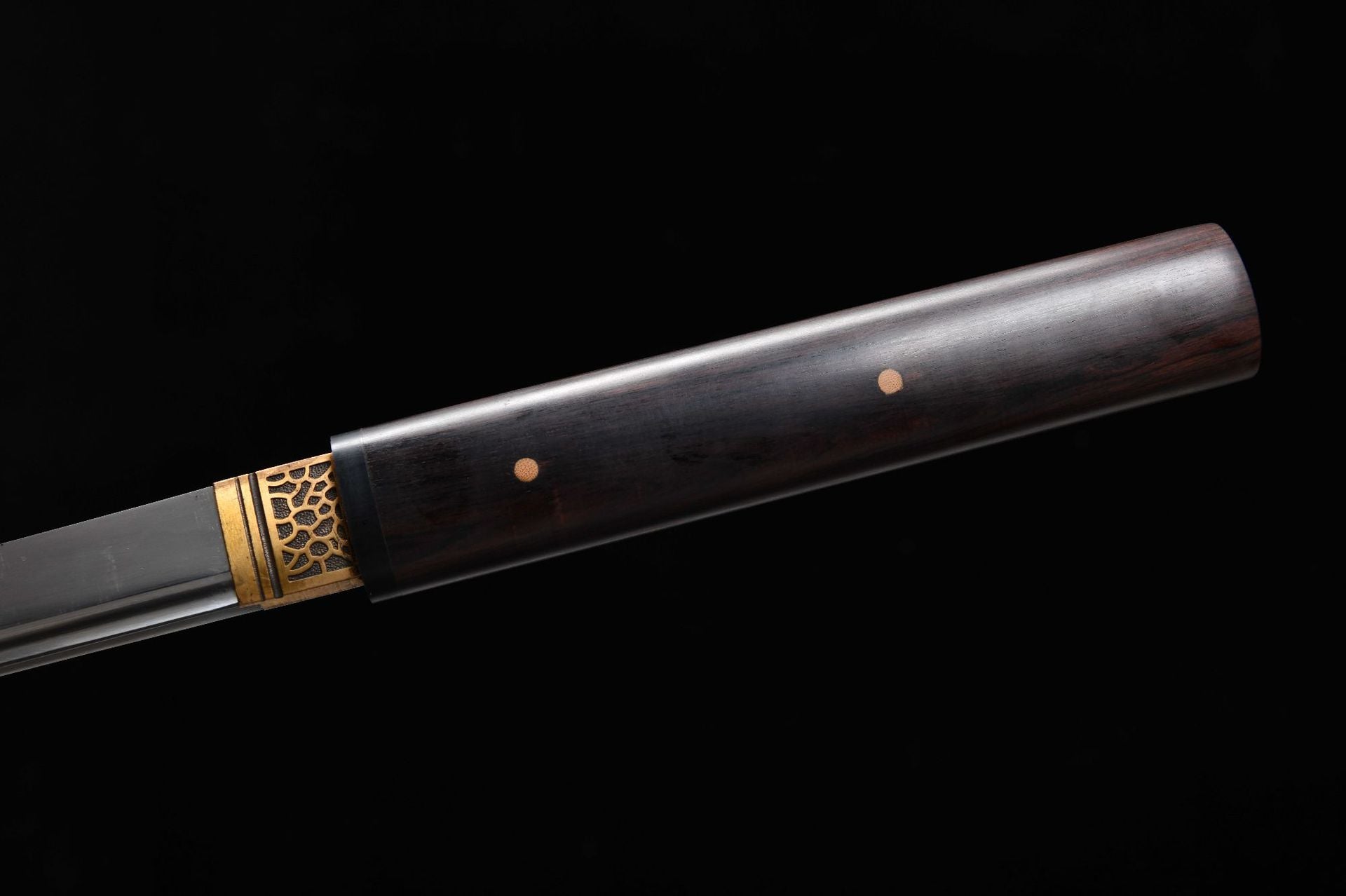 1100 New Handmade Long 20-inch Ebony T10 Steel Burnished Blade Vegetarian Tang Sword - Shadow Tang Knife