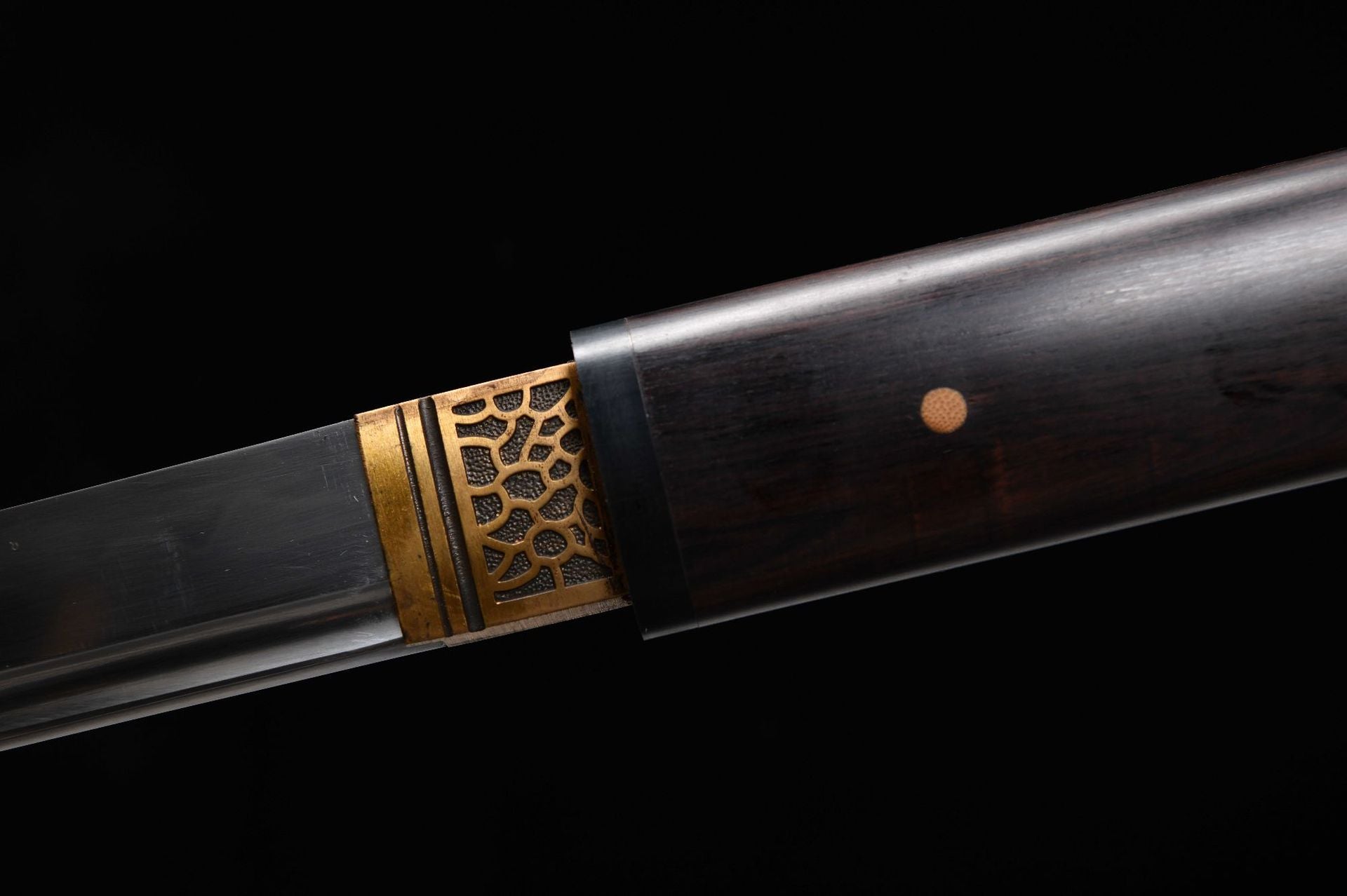 1100 New Handmade Long 20-inch Ebony T10 Steel Burnished Blade Vegetarian Tang Sword - Shadow Tang Knife