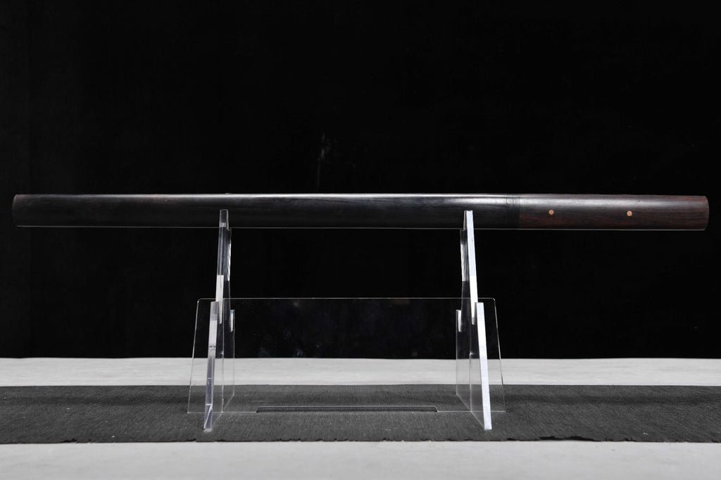 1100 New Handmade Long 20-inch Ebony T10 Steel Burnished Blade Vegetarian Tang Sword - Shadow Tang Knife