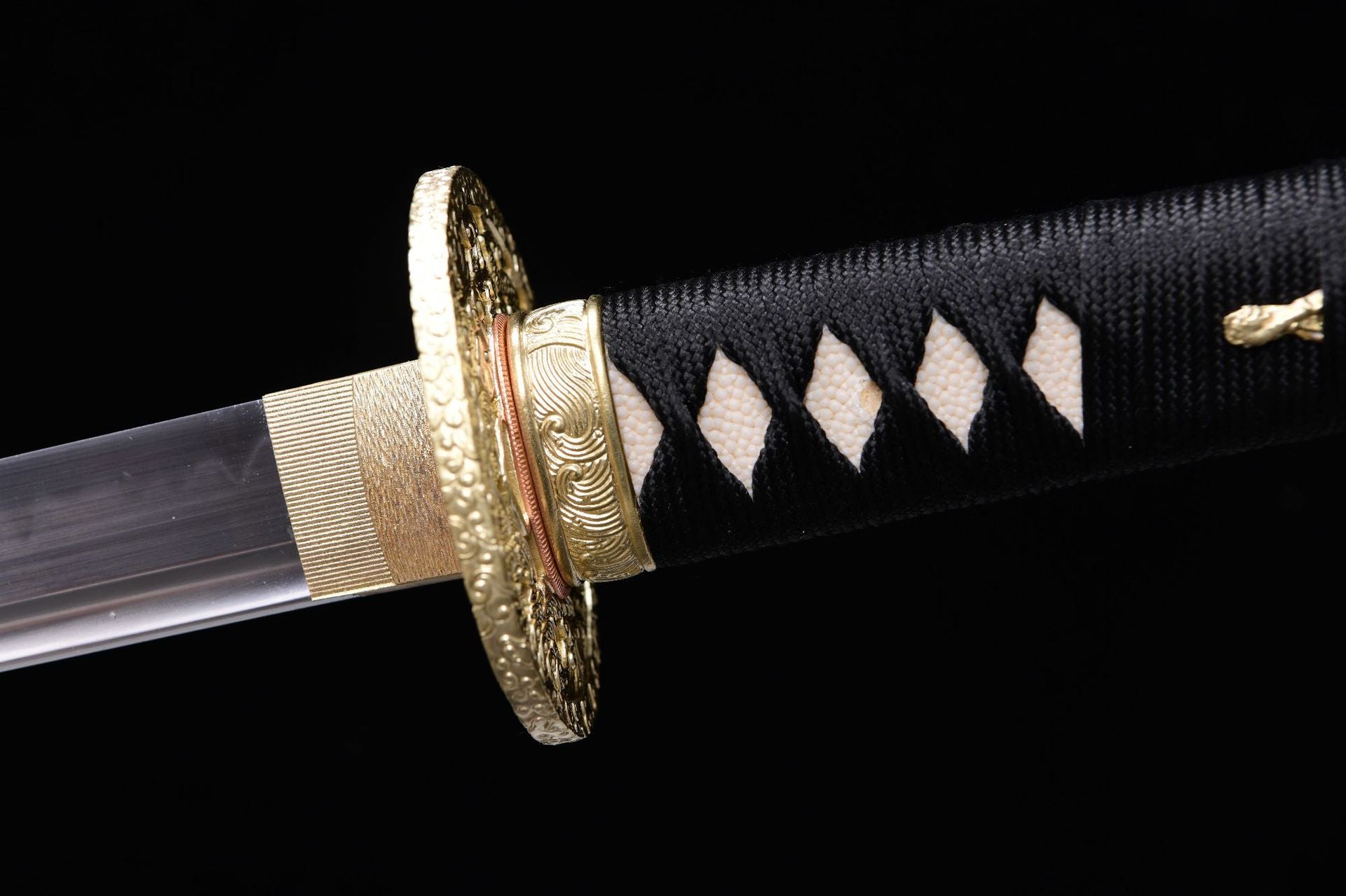 1360 Long 26 T10 Steel Burnt Edge Fighting Sword Samurai Sword - Maki-e Maple Leaf