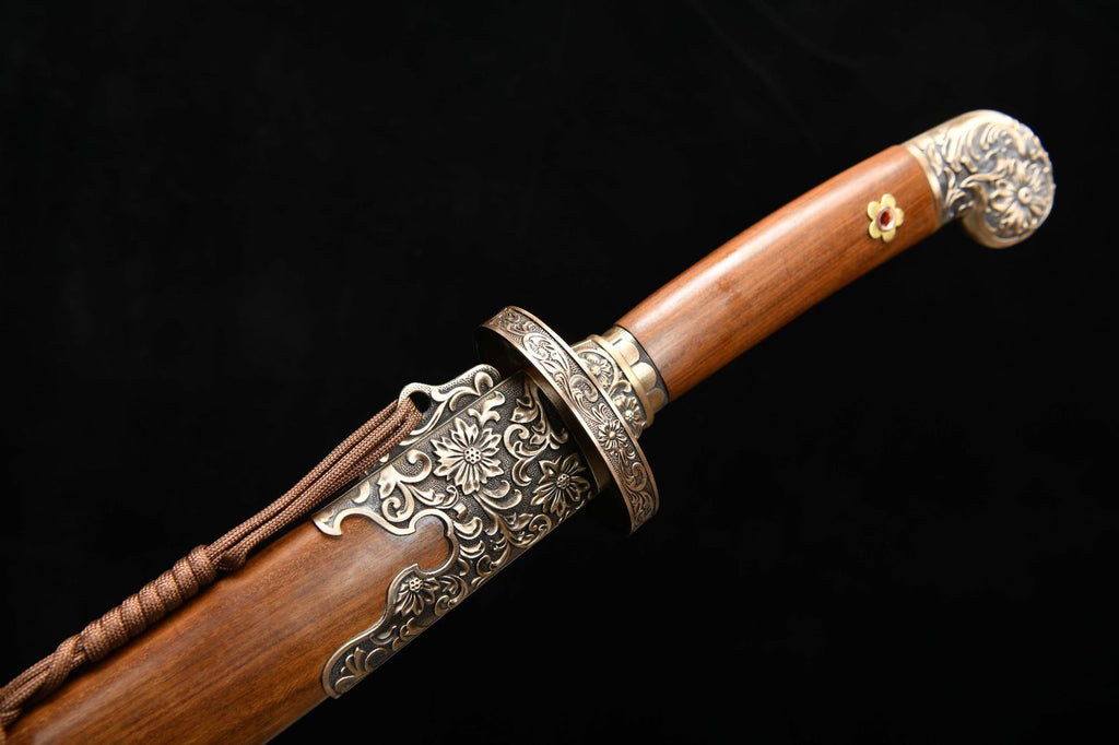 1200 New Handmade Long 26-inch Patterned Steel Clear Knife - Shen Lian Embroidery Spring Knife (Patterned Steel Version)