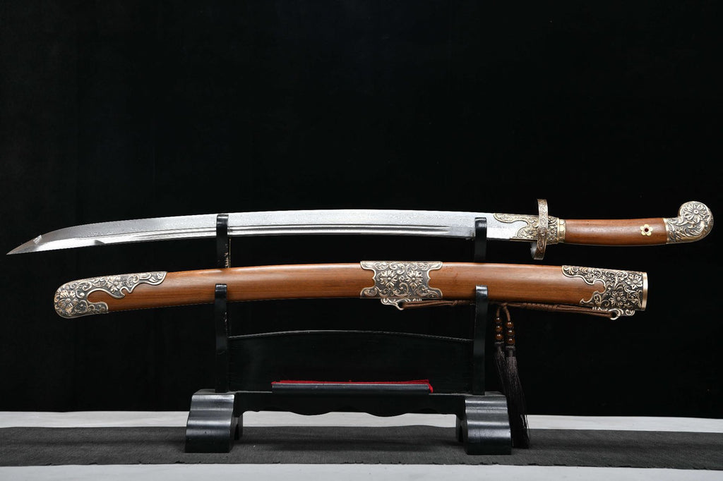 1200 New Handmade Long 26-inch Patterned Steel Clear Knife - Shen Lian Embroidery Spring Knife (Patterned Steel Version)