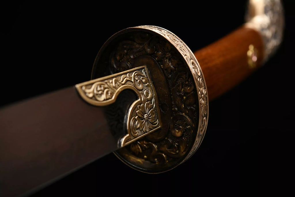 1200 New Handmade Long 26-inch Patterned Steel Clear Knife - Shen Lian Embroidery Spring Knife (Patterned Steel Version)