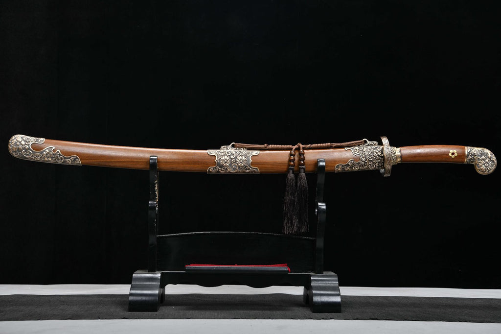 1200 New Handmade Long 26-inch Patterned Steel Clear Knife - Shen Lian Embroidery Spring Knife (Patterned Steel Version)