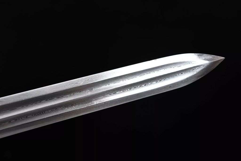 1060 New Handmade Long 28-inch Eight-sided Patterned Steel Han Sword-Fulong Han Sword