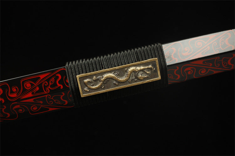 28-inch Maki-e Lacquer Sheath Han Sword - Double Dragon Han Sword