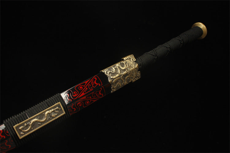 28-inch Maki-e Lacquer Sheath Han Sword - Double Dragon Han Sword