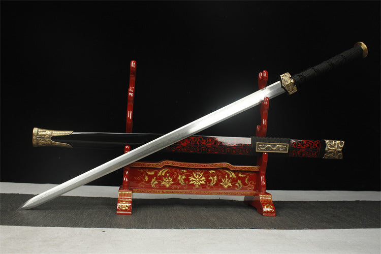 28-inch Maki-e Lacquer Sheath Han Sword - Double Dragon Han Sword