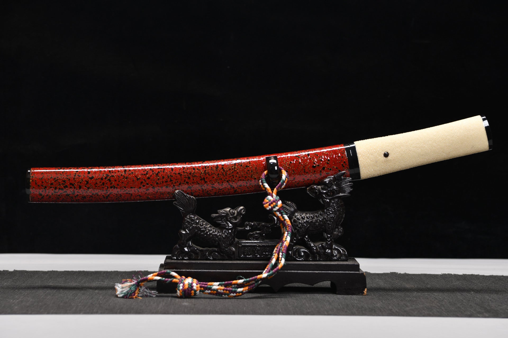 New handcrafted short 12-inch tempered steel sharpened blade Shishangken short knife - Redwood Short knife