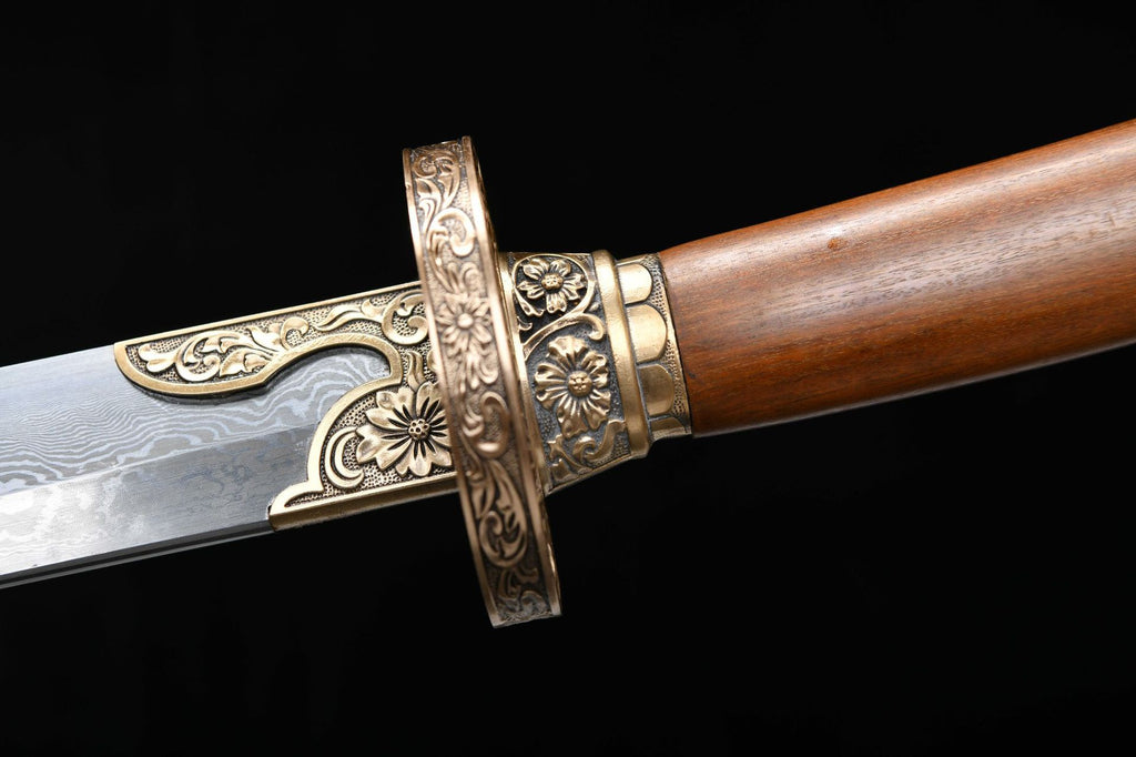 1200 New Handmade Long 26-inch Patterned Steel Clear Knife - Shen Lian Embroidery Spring Knife (Patterned Steel Version)