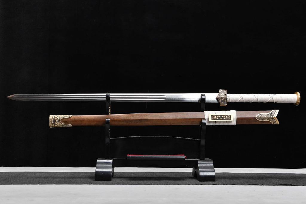 1060 New Handmade Long 28-inch Eight-sided Patterned Steel Han Sword-Fulong Han Sword