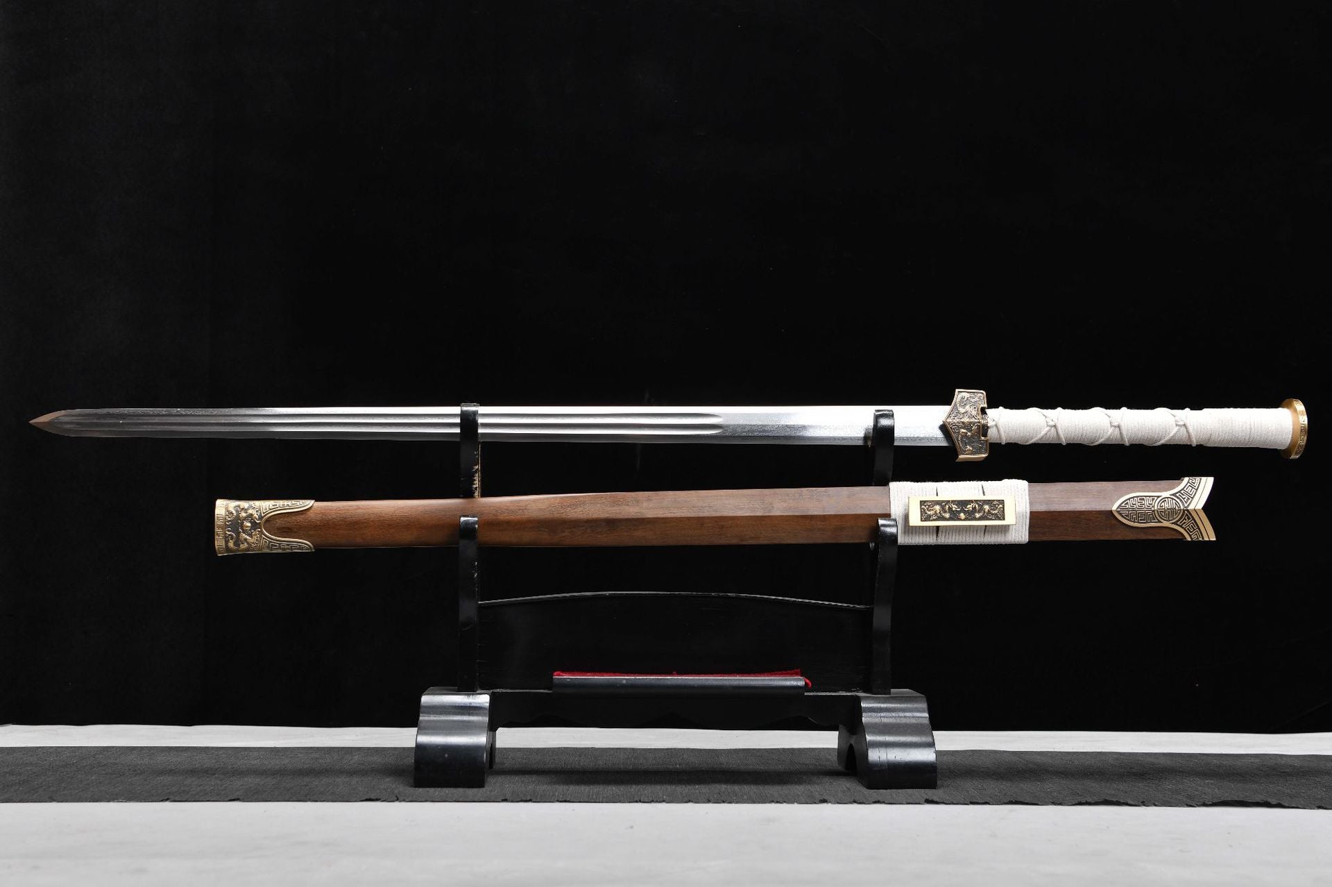 1060 New Handmade Long 28-inch Eight-sided Patterned Steel Han Sword-Fulong Han Sword