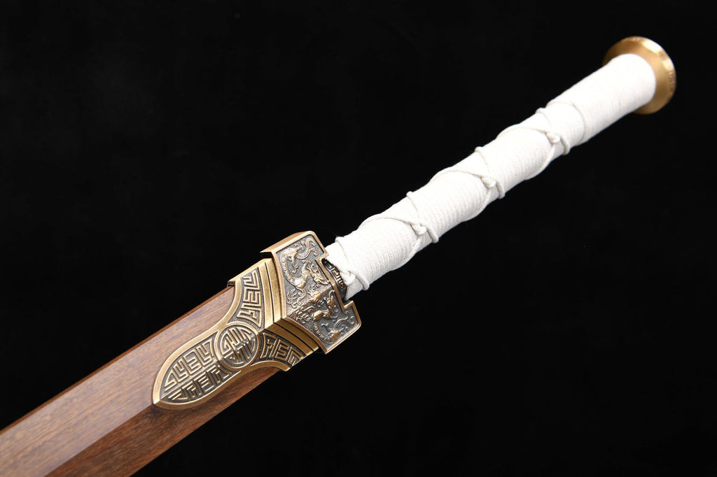 1060 New Handmade Long 28-inch Eight-sided Patterned Steel Han Sword-Fulong Han Sword