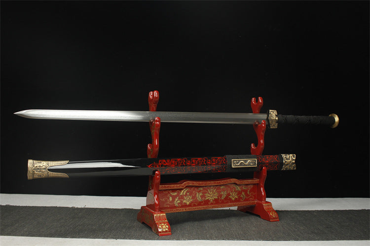 28-inch Maki-e Lacquer Sheath Han Sword - Double Dragon Han Sword