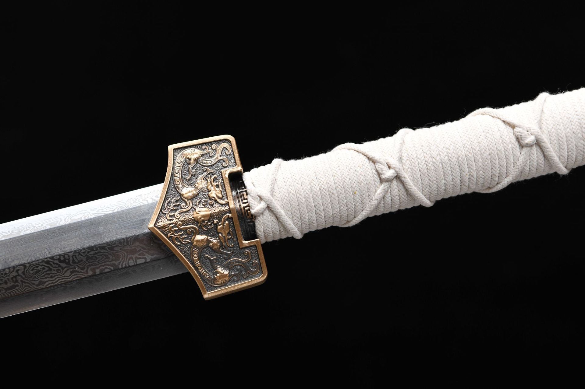 1060 New Handmade Long 28-inch Eight-sided Patterned Steel Han Sword-Fulong Han Sword