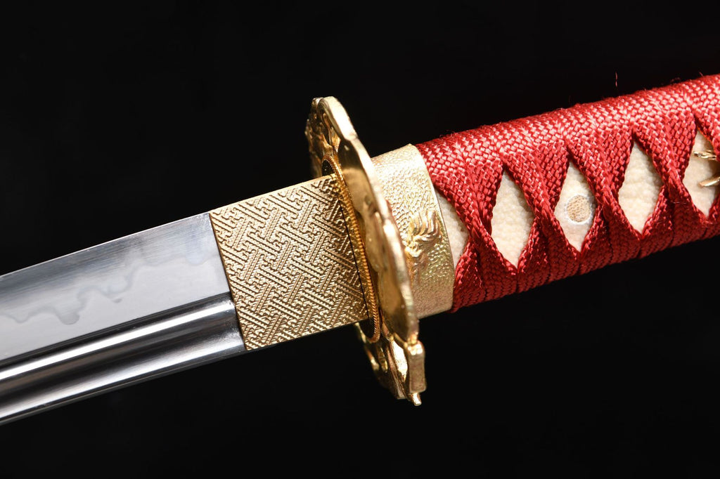 1200 New Handmade Short 12-inch T10 Burnt Edge Shiken Samurai Sword - Kisaragi Short Sword