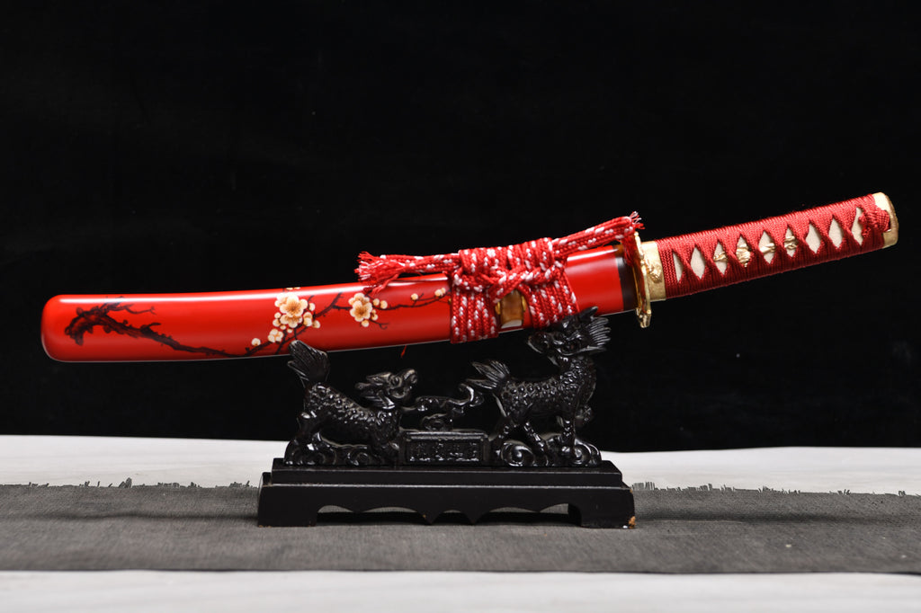 1200 New Handmade Short 12-inch T10 Burnt Edge Shiken Samurai Sword - Kisaragi Short Sword