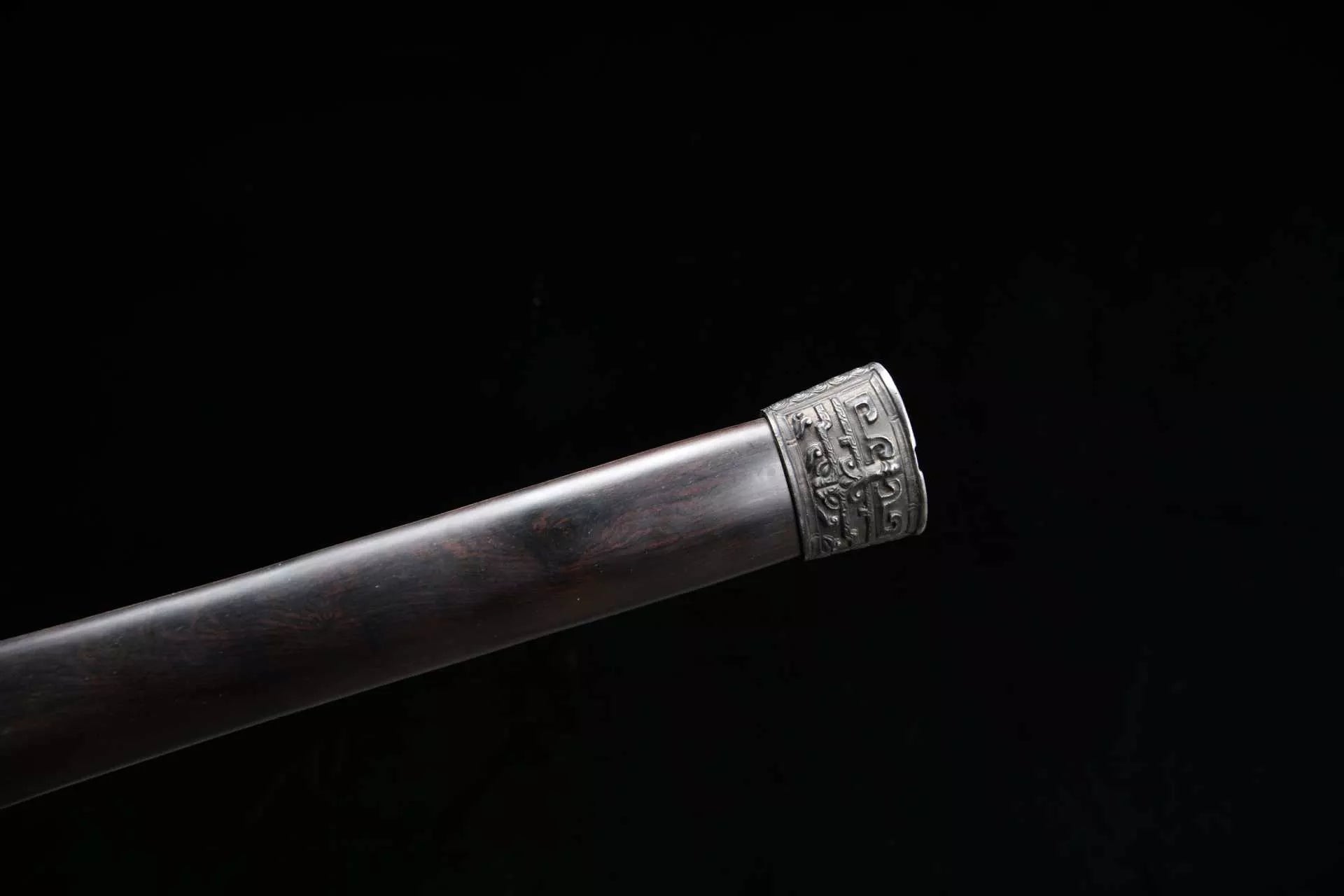 2180 New Handmade Long 28-inch Iron Mounted Han Sword with Dragon Scale Pattern - Sheep's Head Iron Sword