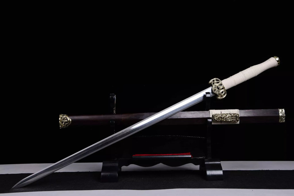 2360 New 28-inch Feather Patterned Patterned Steel Han Sword - Golem Sword