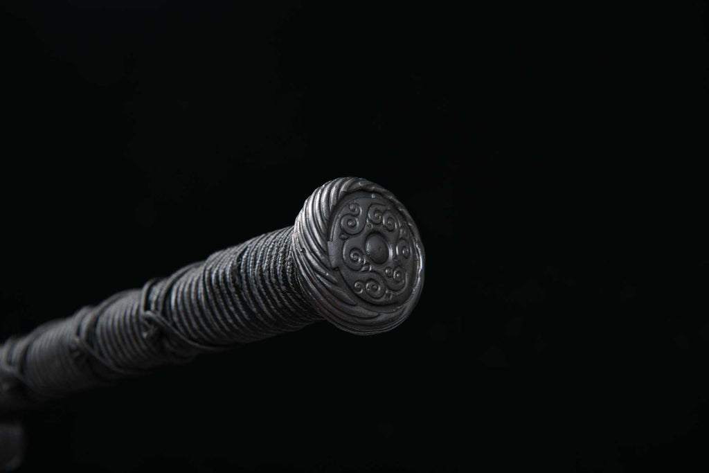 2180 New Handmade Long 28-inch Iron Mounted Han Sword with Dragon Scale Pattern - Sheep's Head Iron Sword