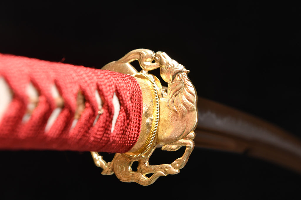 1200 New Handmade Short 12-inch T10 Burnt Edge Shiken Samurai Sword - Kisaragi Short Sword