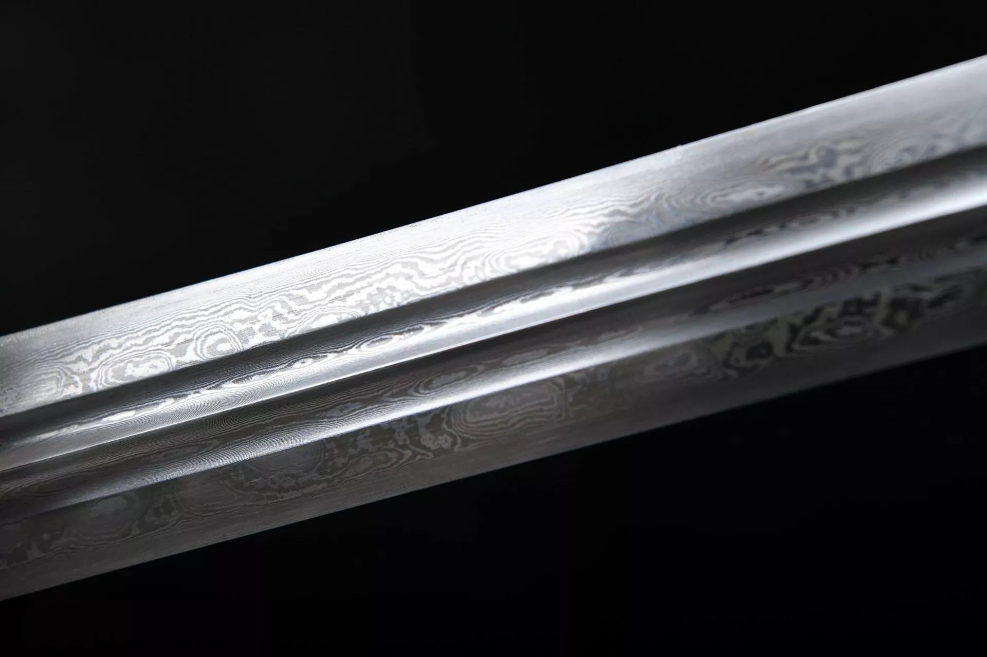 1200 New Handmade Long 28-inch Ebony Patterned Steel Clear Sword - Plum Blossom One-Handed Sword