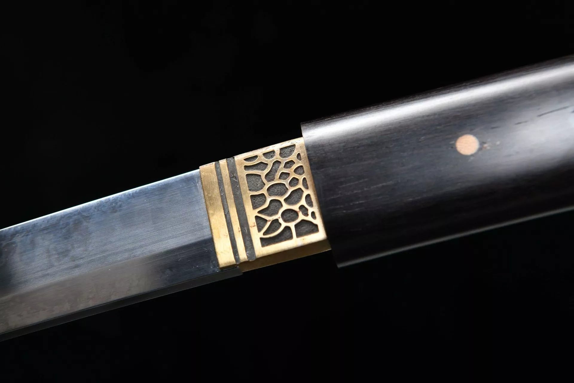 1000 New Handmade Medium 20" Ebony T10 Burnished Blade Samurai Sword - Dark Moon Juho Rib Differences