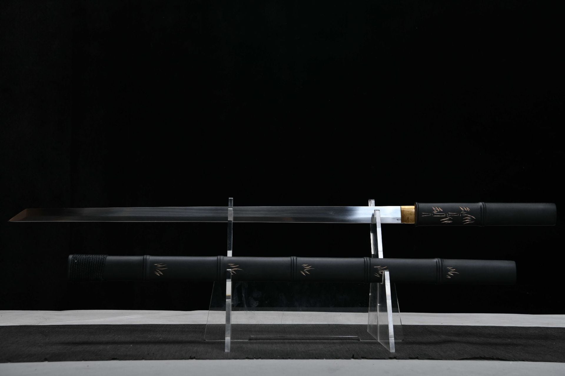 600 New Handmade Long 26-inch High Manganese Steel Plain Tang Horizontal - Ink Bamboo Tang (Manganese Steel Version)