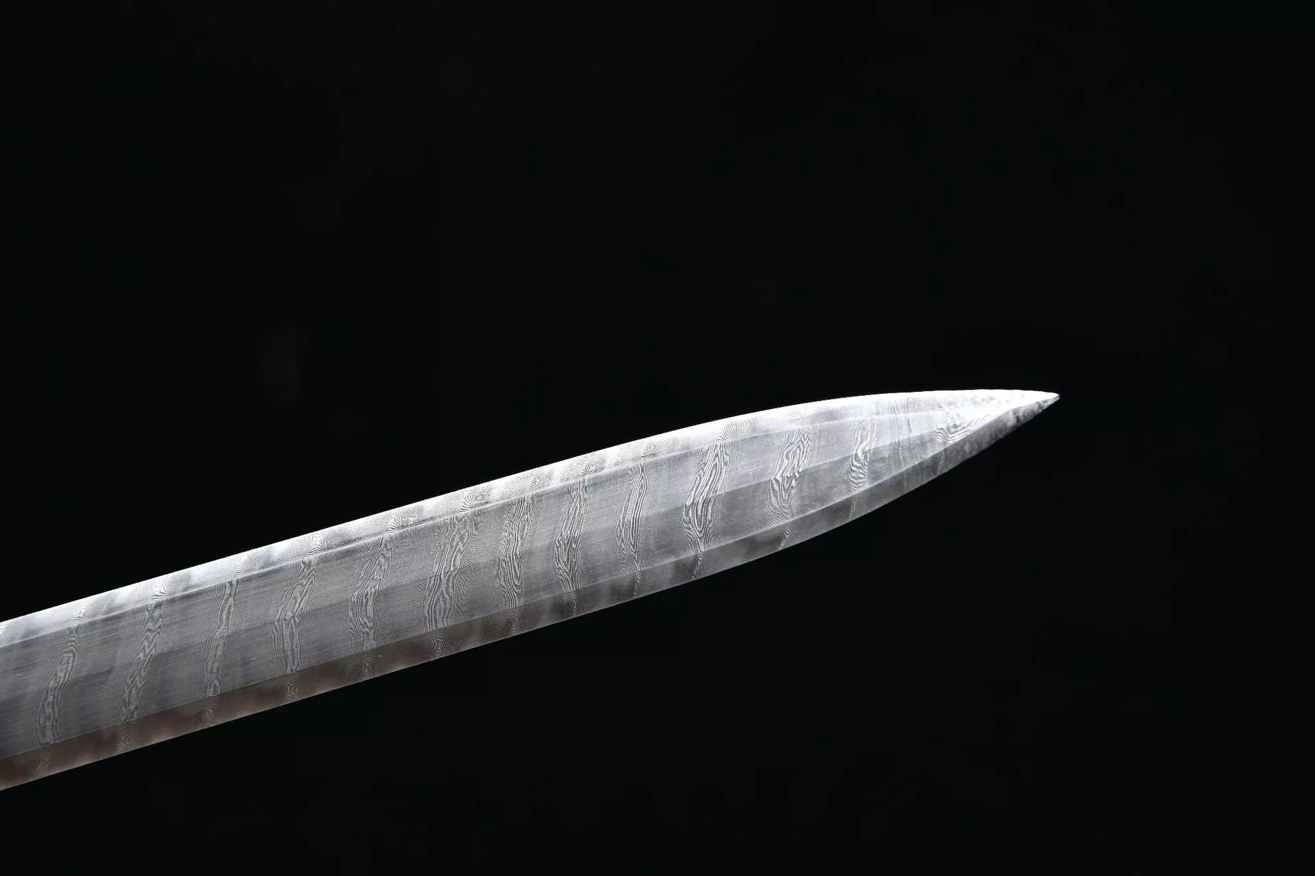 1700 New handmade Long 28 inch ebony ladder pattern Tang sword--Pine and Crane Evergreen Fukushou Sword