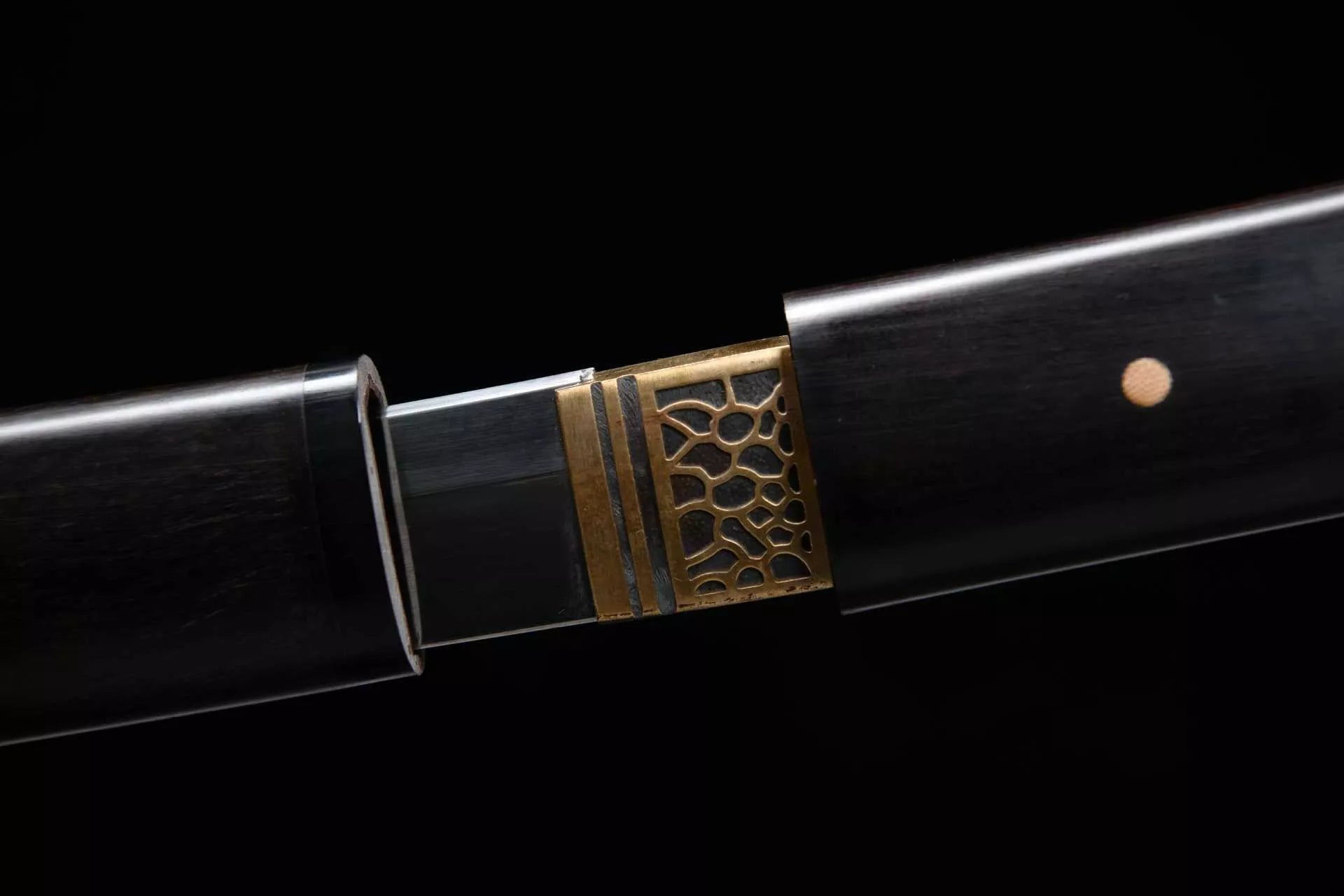 1000 New Handmade Medium 20" Ebony T10 Burnished Blade Samurai Sword - Dark Moon Juho Rib Differences