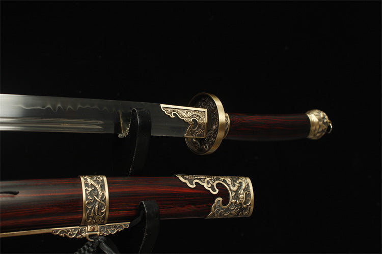 1200 Long 26" New Large Red Acid Branch Goose Plume Knife - Sea Dragon God