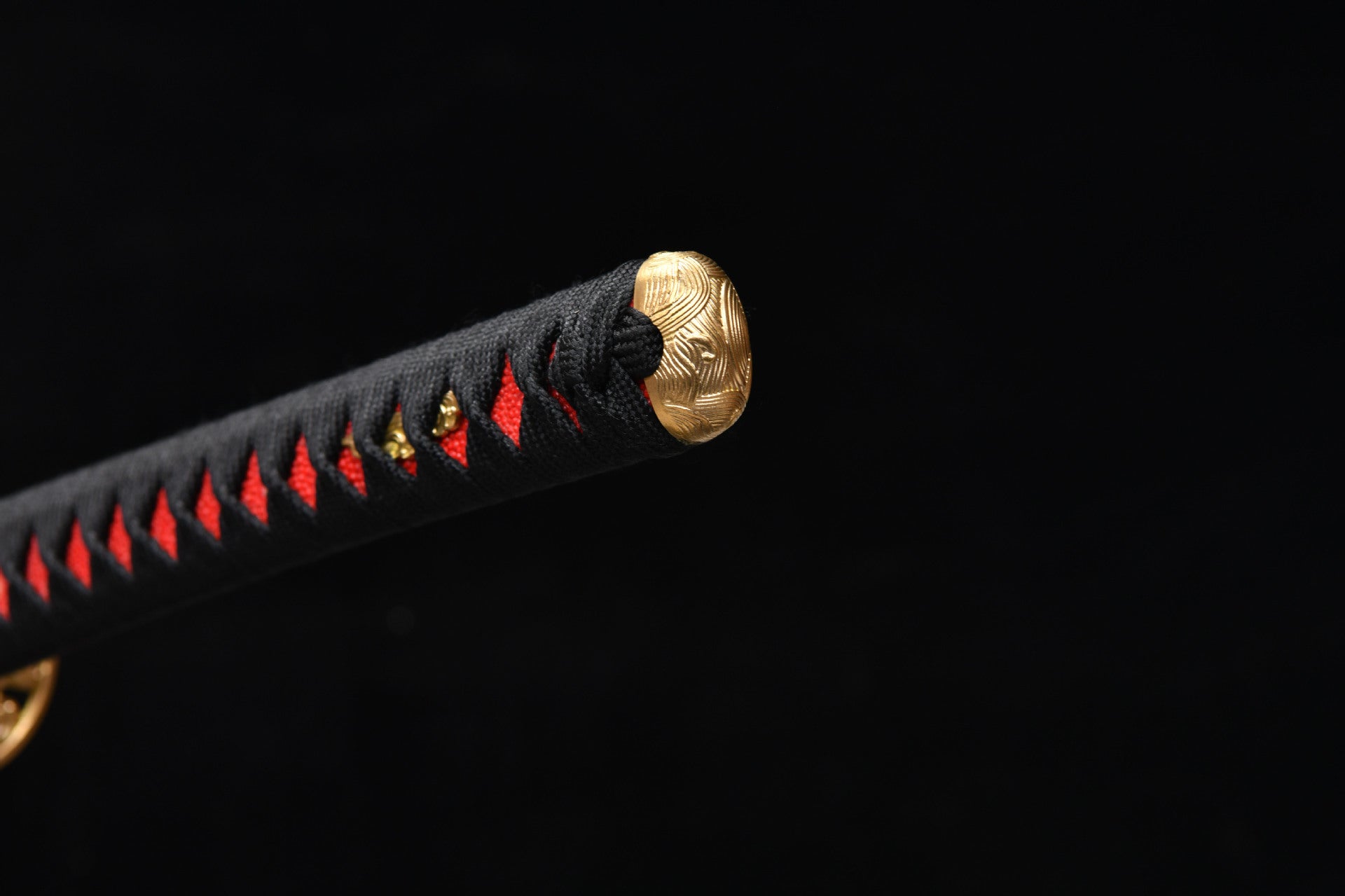 26-inch High-Manganese Steel Katana with Pure Copper Frame - Openwork Wave-Carved Katana