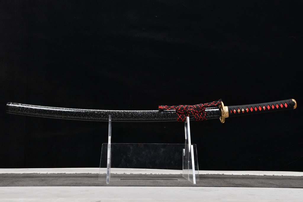 26-inch High-Manganese Steel Katana with Pure Copper Frame - Openwork Wave-Carved Katana