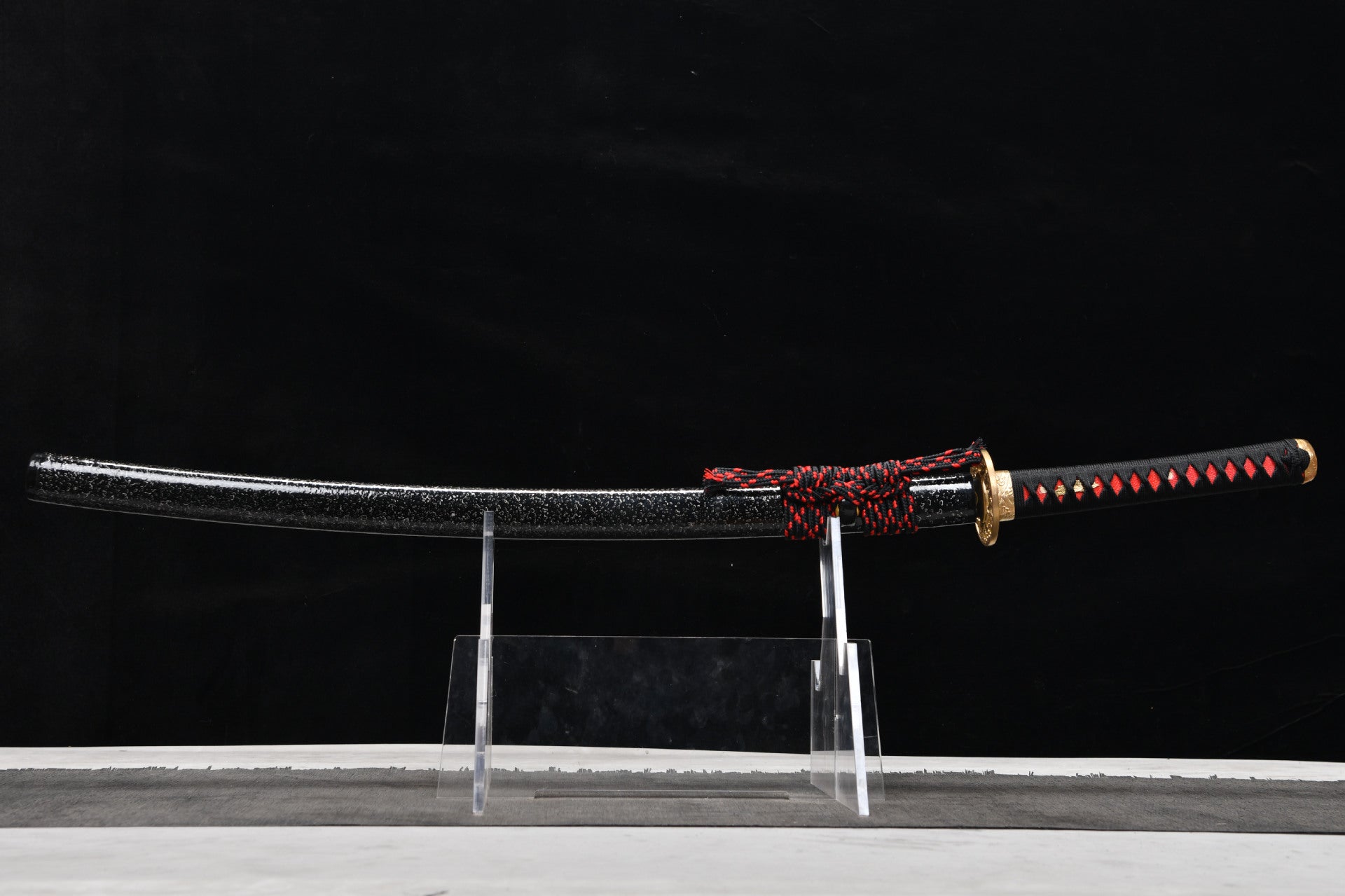 26-inch High-Manganese Steel Katana with Pure Copper Frame - Openwork Wave-Carved Katana
