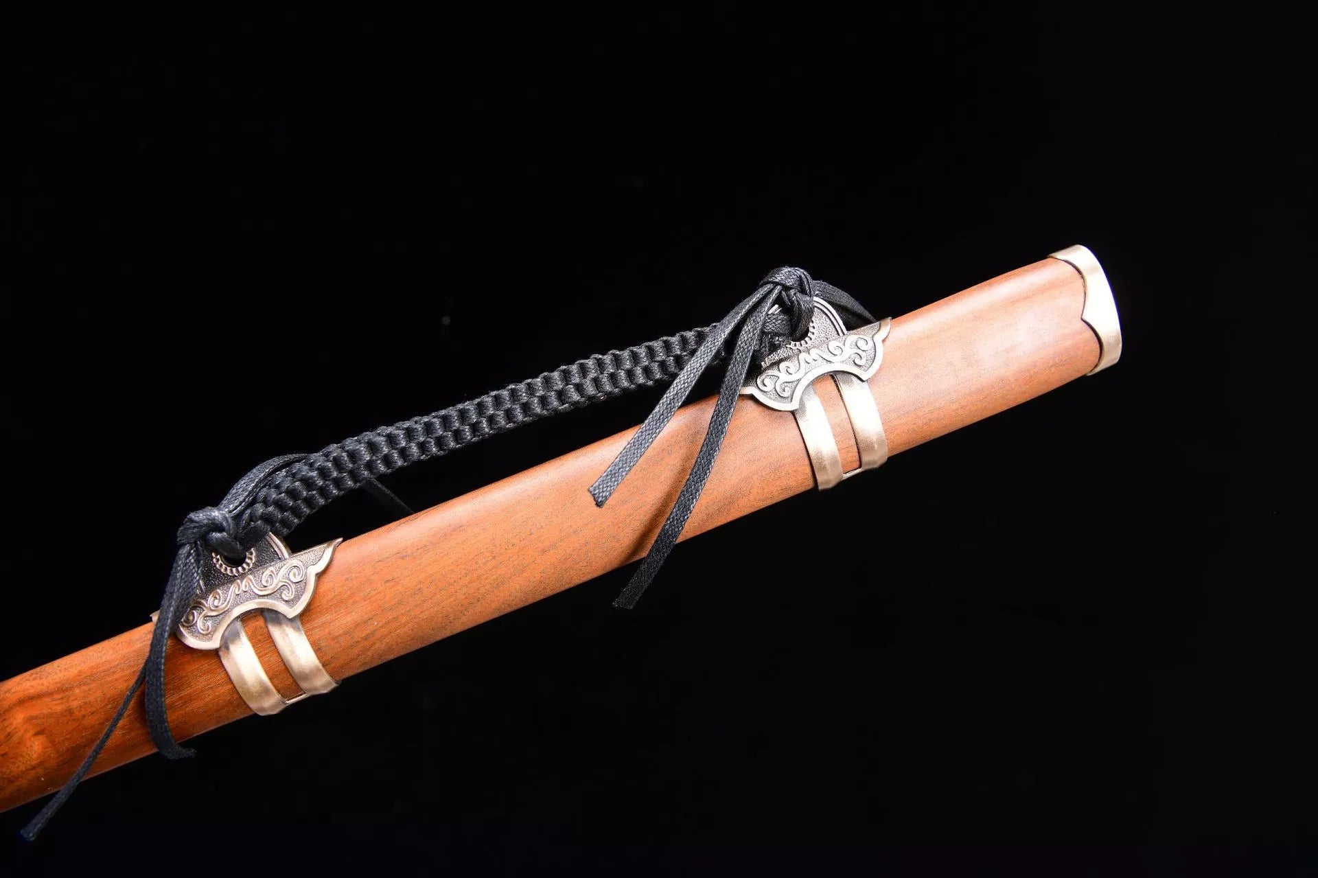 1300 New Special Long 26" T10 Burnished Blade Sharpened Tang Horizontal Knife - Small Tang Knife (Fish Skin Handle Version)