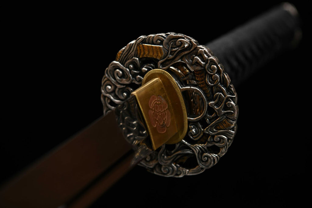 1200 New Handmade Long 26 T10 Burnished Blade Samurai Sword - Rolling Cloud Dragon
