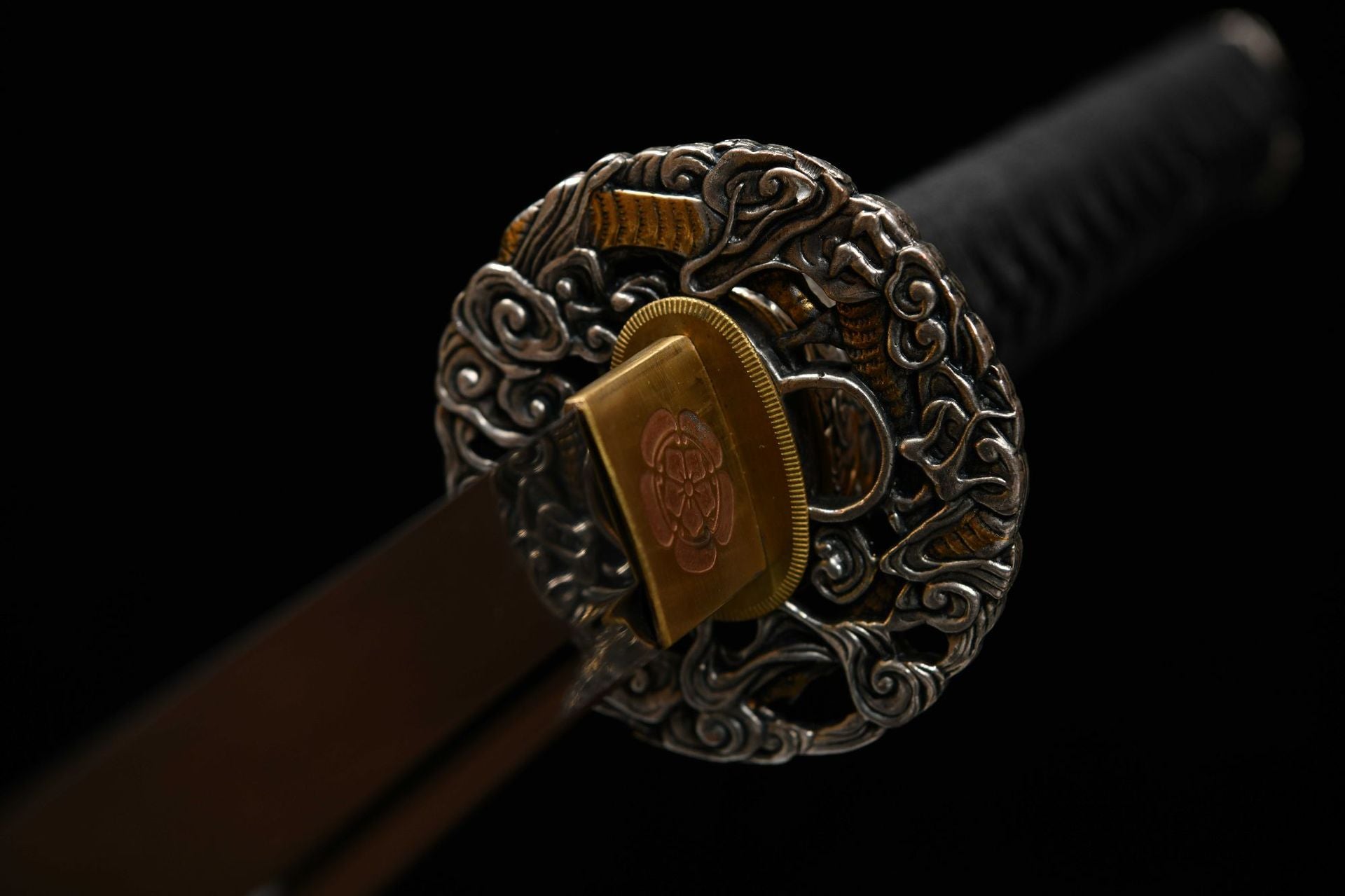 1200 New Handmade Long 26 T10 Burnished Blade Samurai Sword - Rolling Cloud Dragon