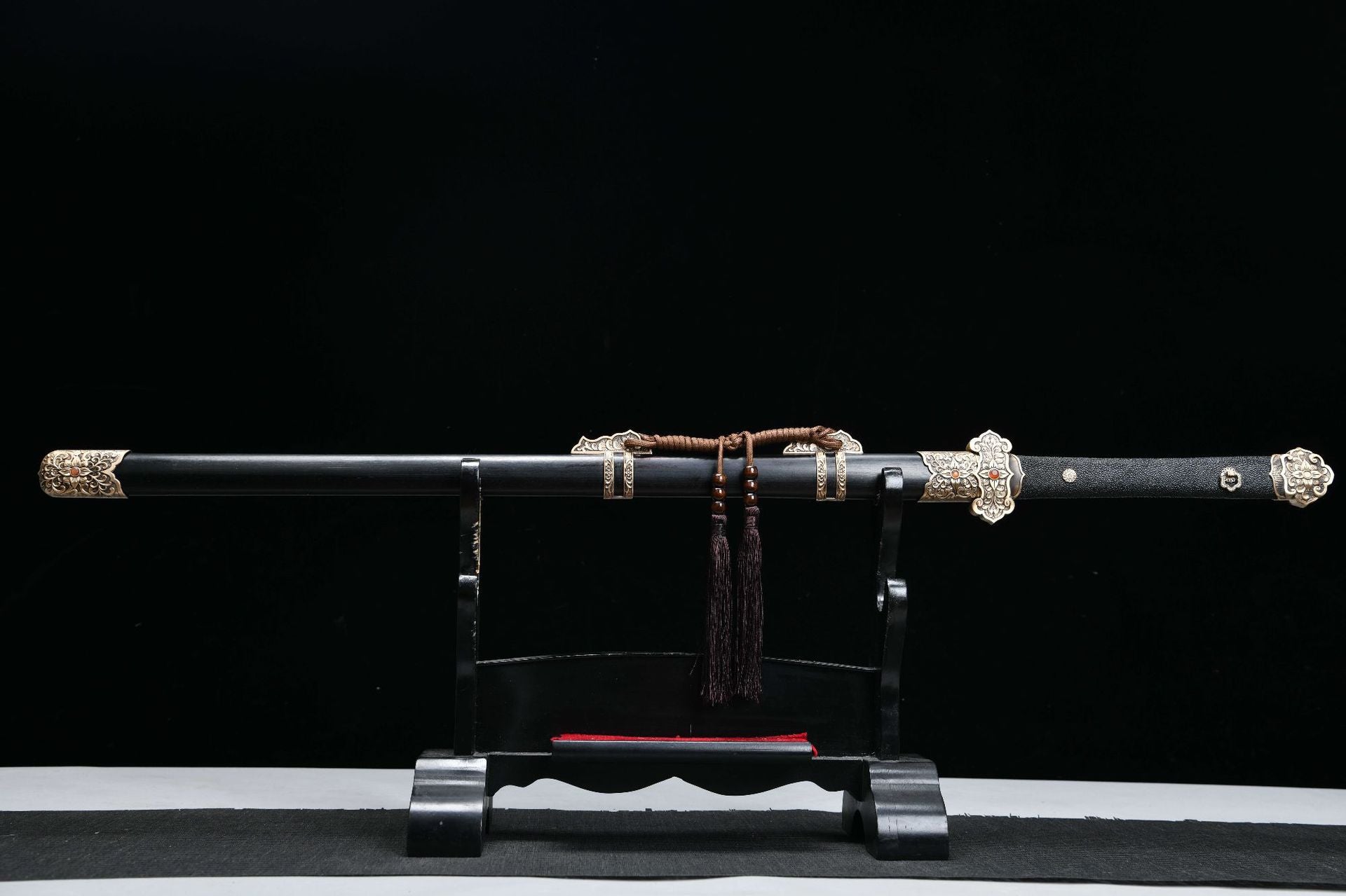 1300 New Handmade Long 26-inch Patterned Steel Fishskin-Handled Tang Sword - Shengshi Tang Knife (Fishskin-Handled Model)