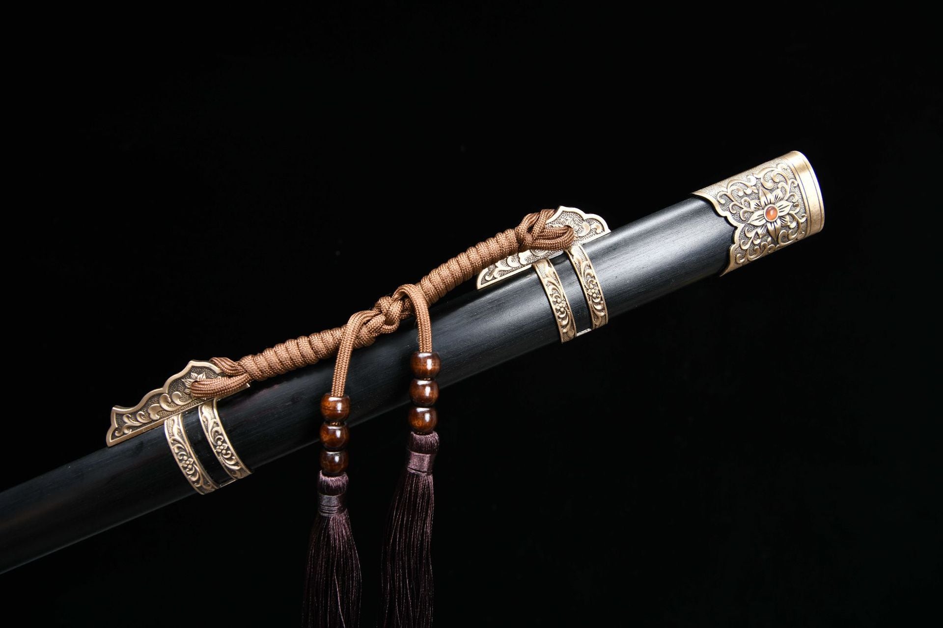 1300 New Handmade Long 26-inch Patterned Steel Fishskin-Handled Tang Sword - Shengshi Tang Knife (Fishskin-Handled Model)