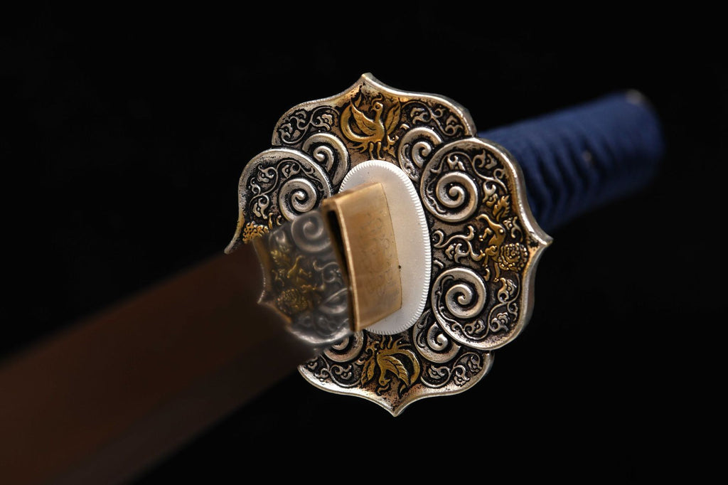 1260 New Handmade Long 26-inch Patterned Steel Burnished Blade Samurai Sword - Phoenix Dance Fighting Sword