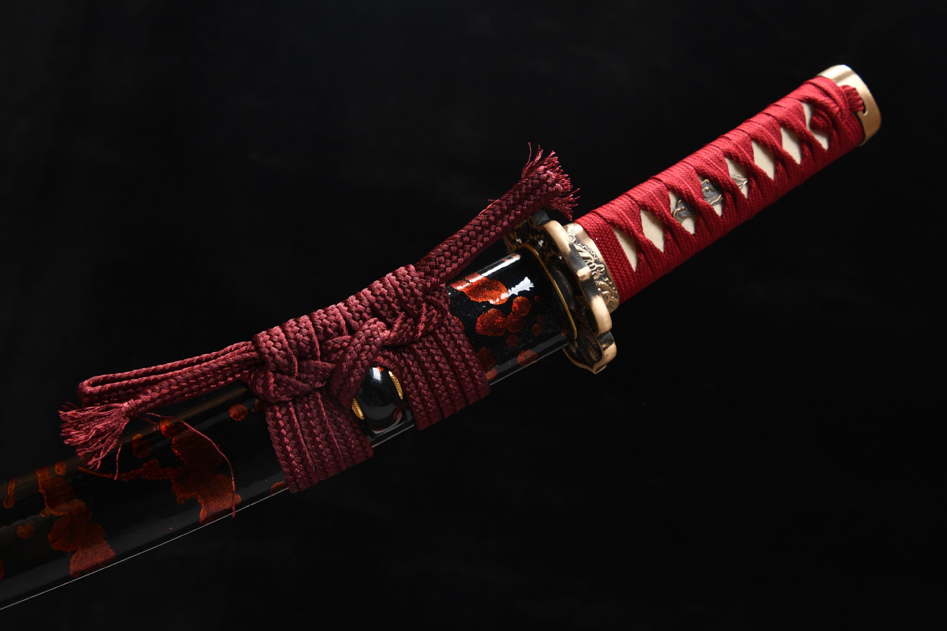 The new handcrafted short 12-inch high-performance tempered steel black samurai sword - Shadow Ninja Katana