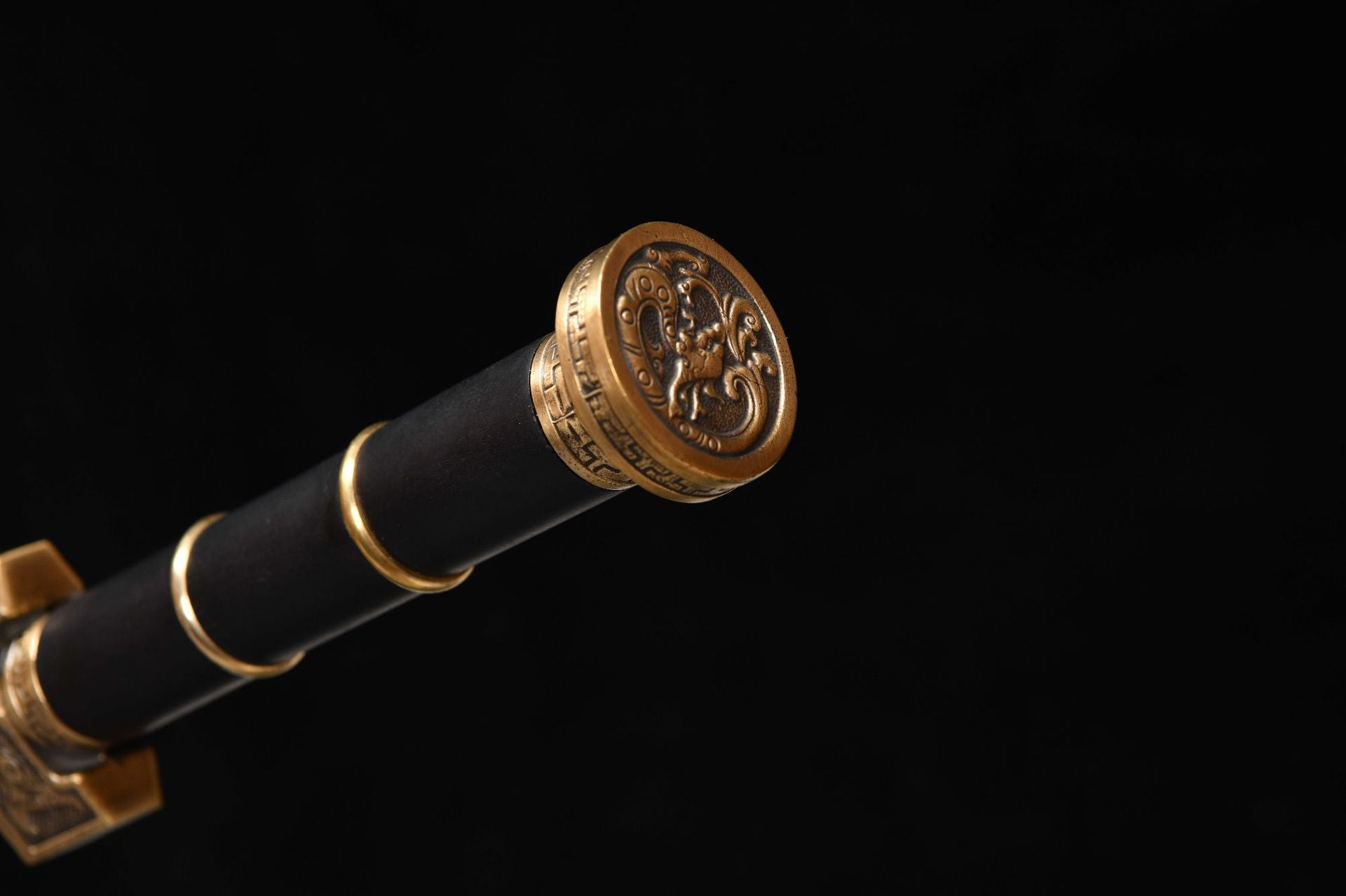 1060 New Handmade Long 28-inch Pure Copper Patterned Steel Han Sword - Ruyi Sword