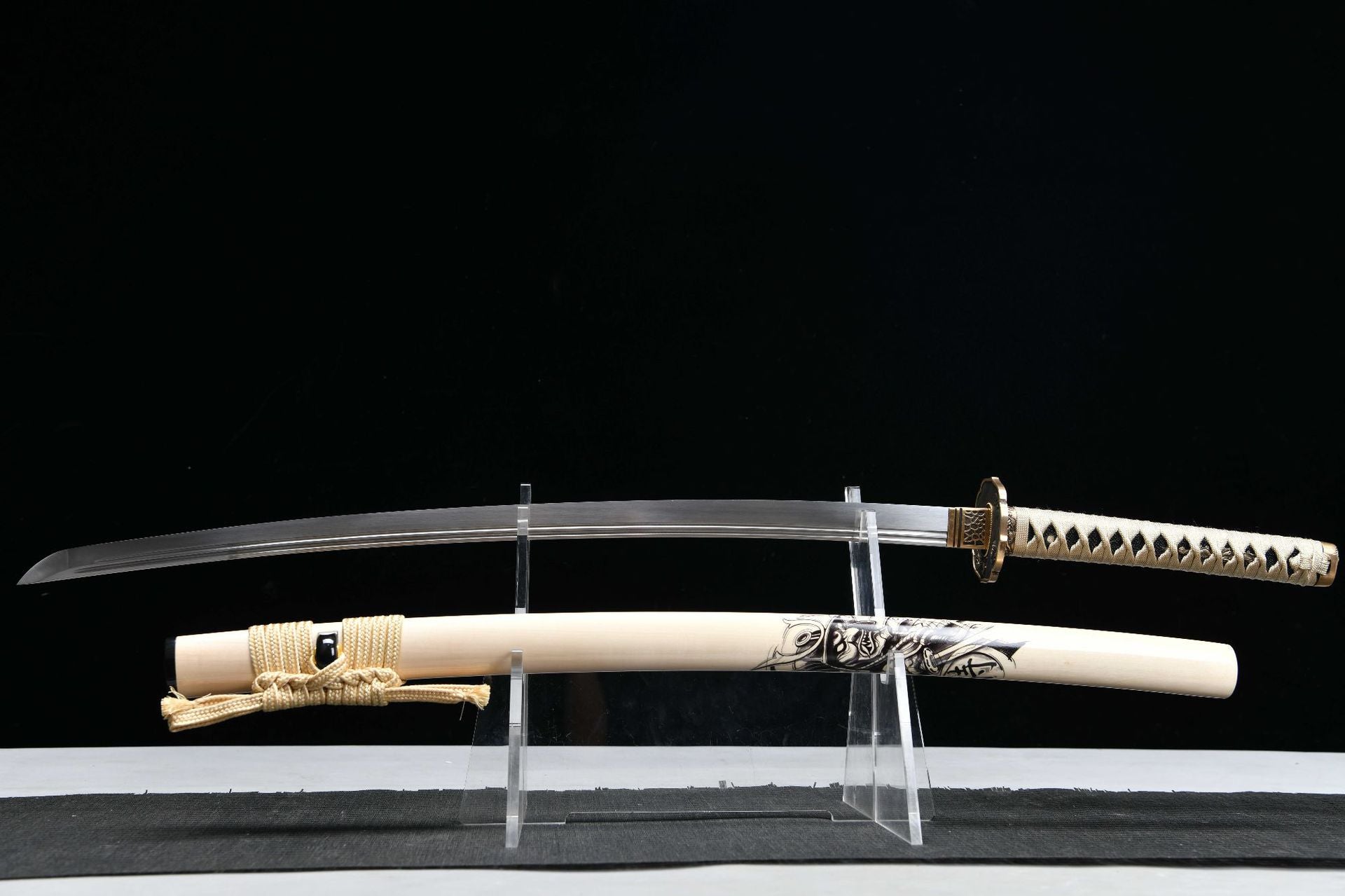 26-inch High Manganese Steel Double-Grooved Katana - Oni Samurai Uchika