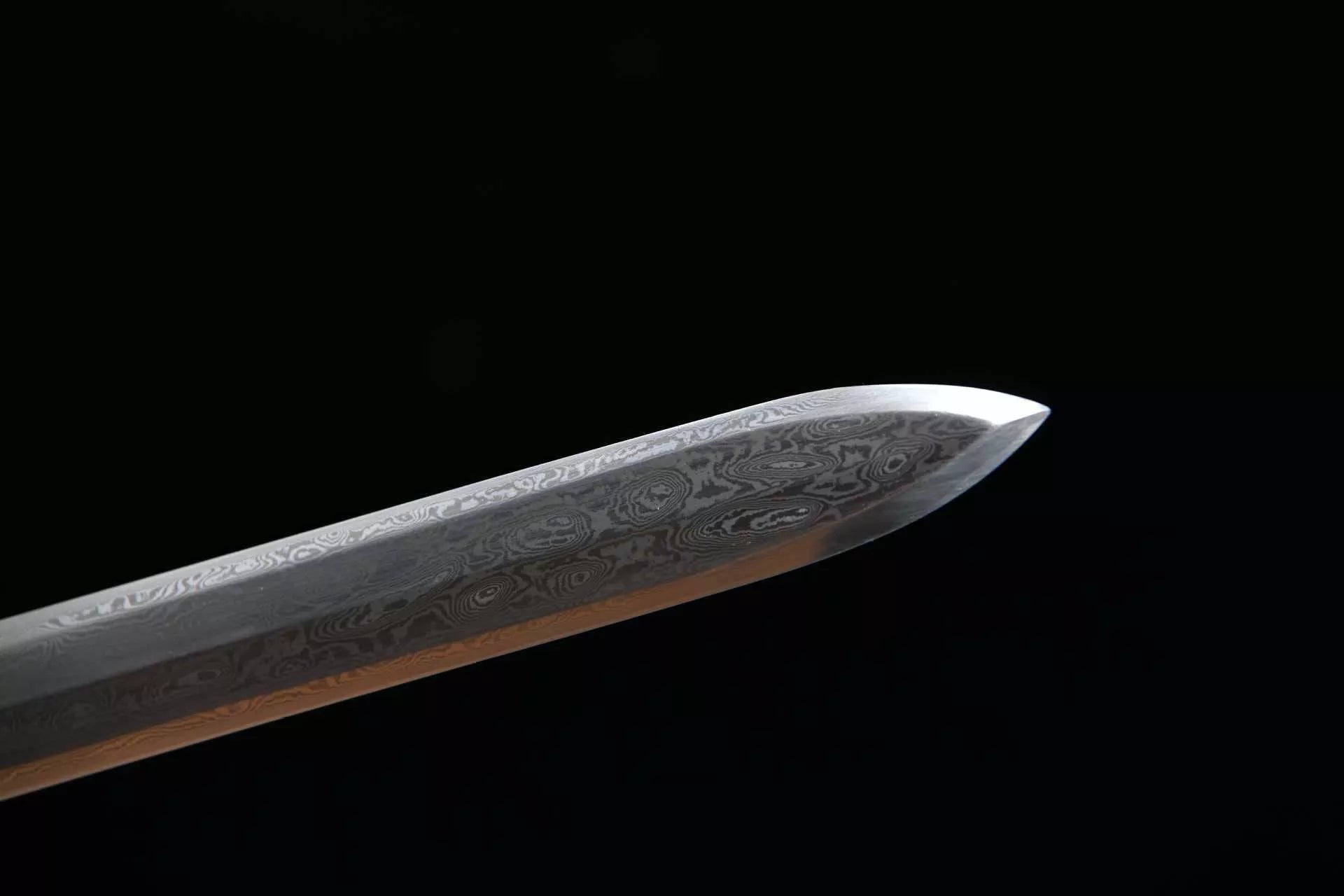 1360 New Handmade Long 28-inch Patterned Steel Clip Steel Tang Sword--Returned Tang Sword (Fishskin Hilt)