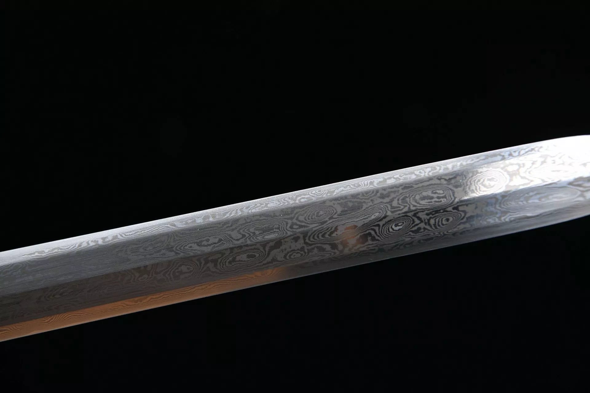 1360 New Handmade Long 28-inch Patterned Steel Clip Steel Tang Sword--Returned Tang Sword (Fishskin Hilt)