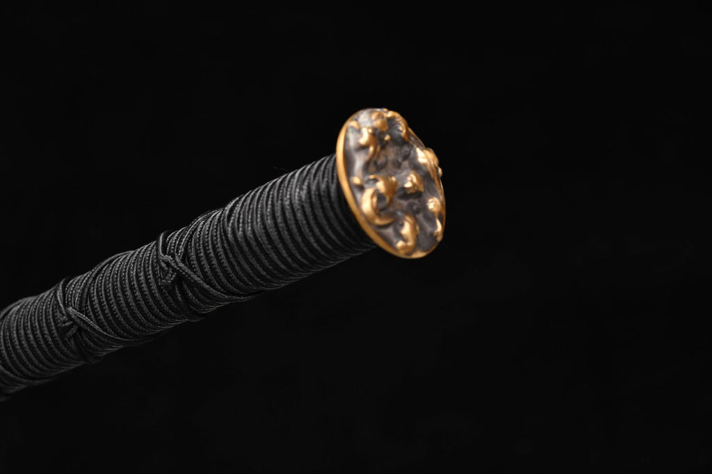 1200 New Handmade Long 28-inch Pure Copper Mounted Hundred Refined Steel Ancient Han Sword with Ladder Pattern - Chi-Dragon Han Sword (Classic Vintage Model)