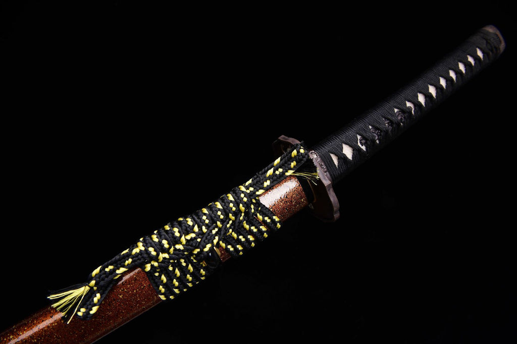 1280 Long 26 T10 Steel Burnished Blade True Cross-Handed Samurai Sword - Ryujin Fighting Sword