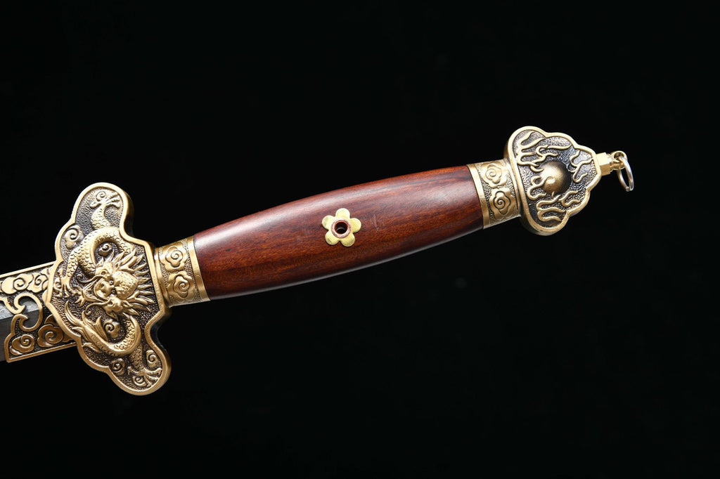 1100 New Handmade Long 28-inch Patterned Steel Qing Sword--Yulong Qing Sword