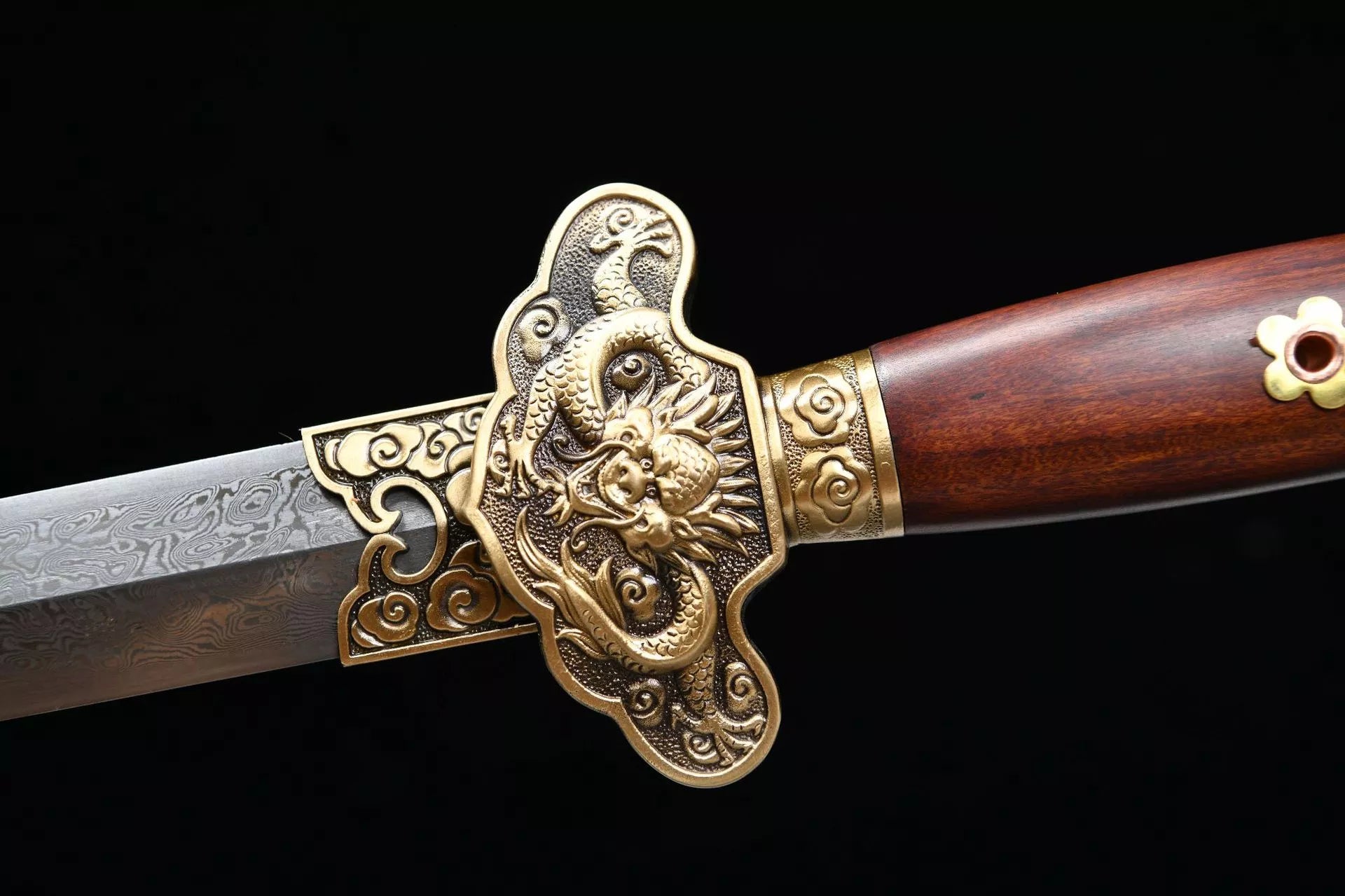 1100 New Handmade Long 28-inch Patterned Steel Qing Sword--Yulong Qing Sword